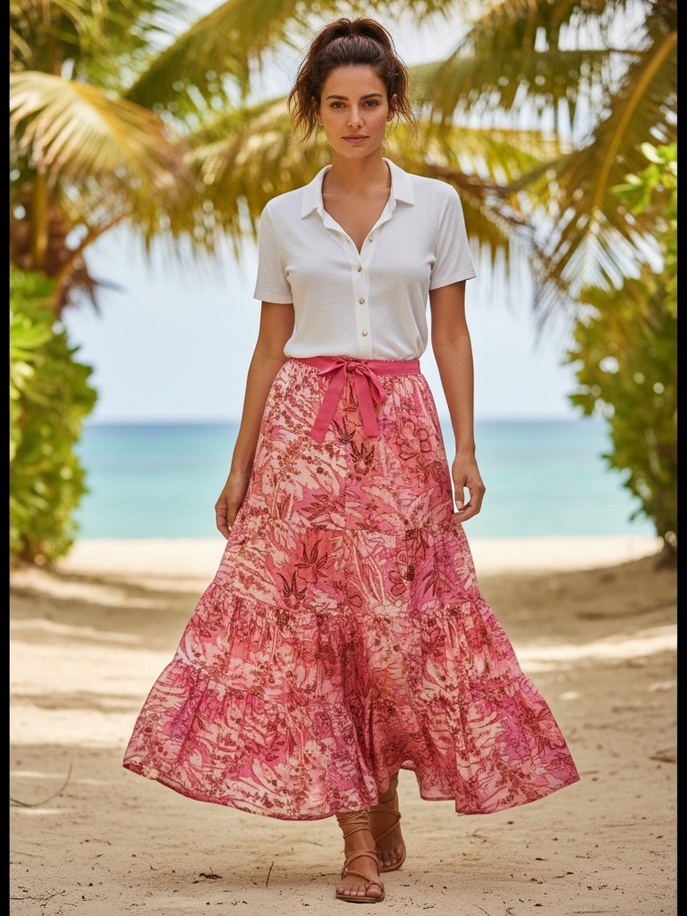 Ulla Johnson Floral Tiered Midi Skirt Size 2